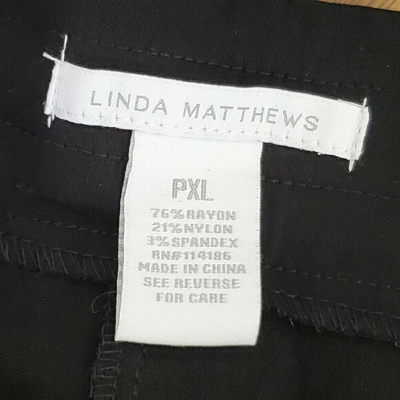 Linda Matthews Petite Black Ankle-Length Pants With Rhinestone Detail Womans PXL - Picture 3 of 11